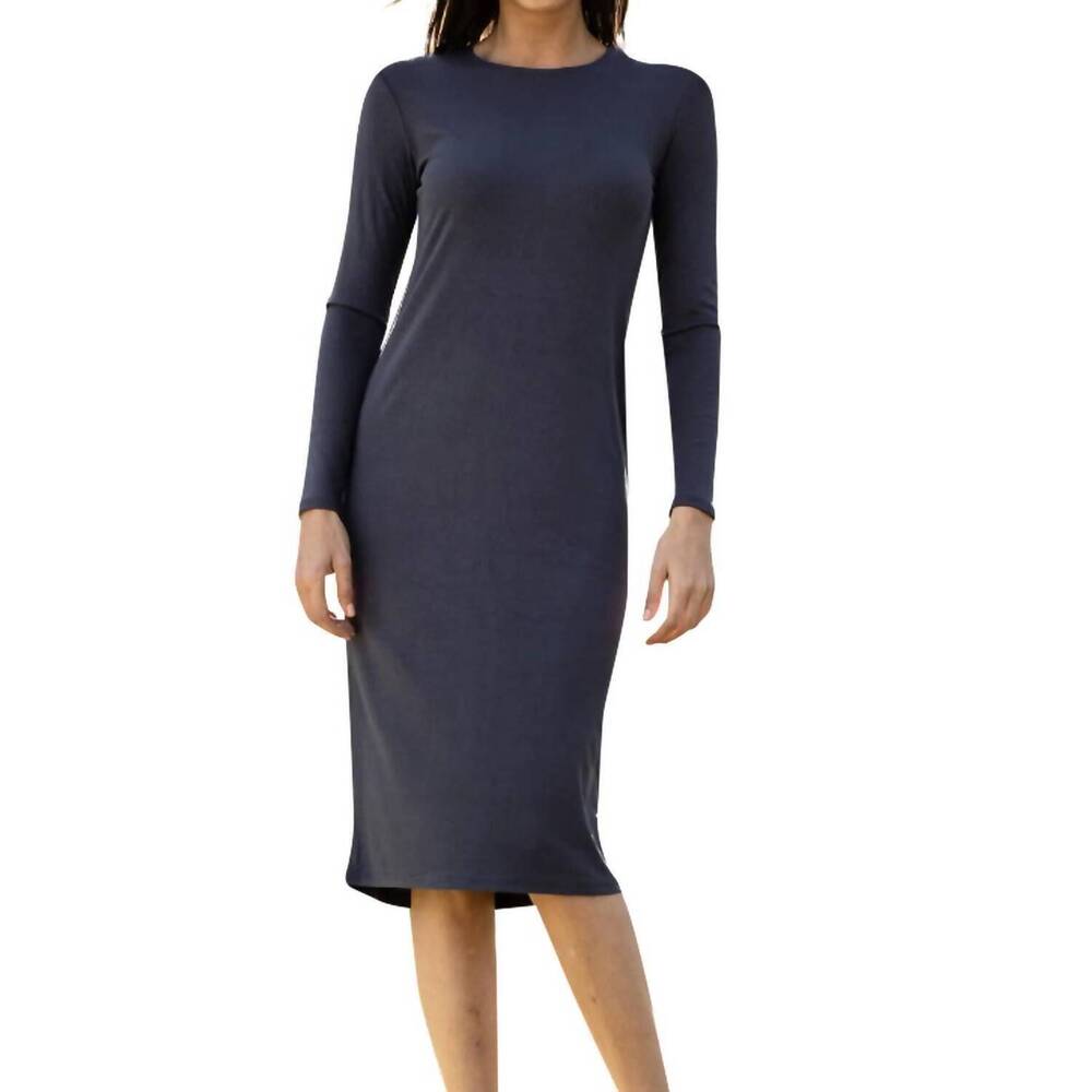 NEW DANIELLA FAYE basic ribbed dress in grey